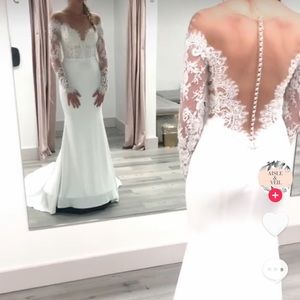 Embellished, lace wedding dress with illusion back and intricate detailing